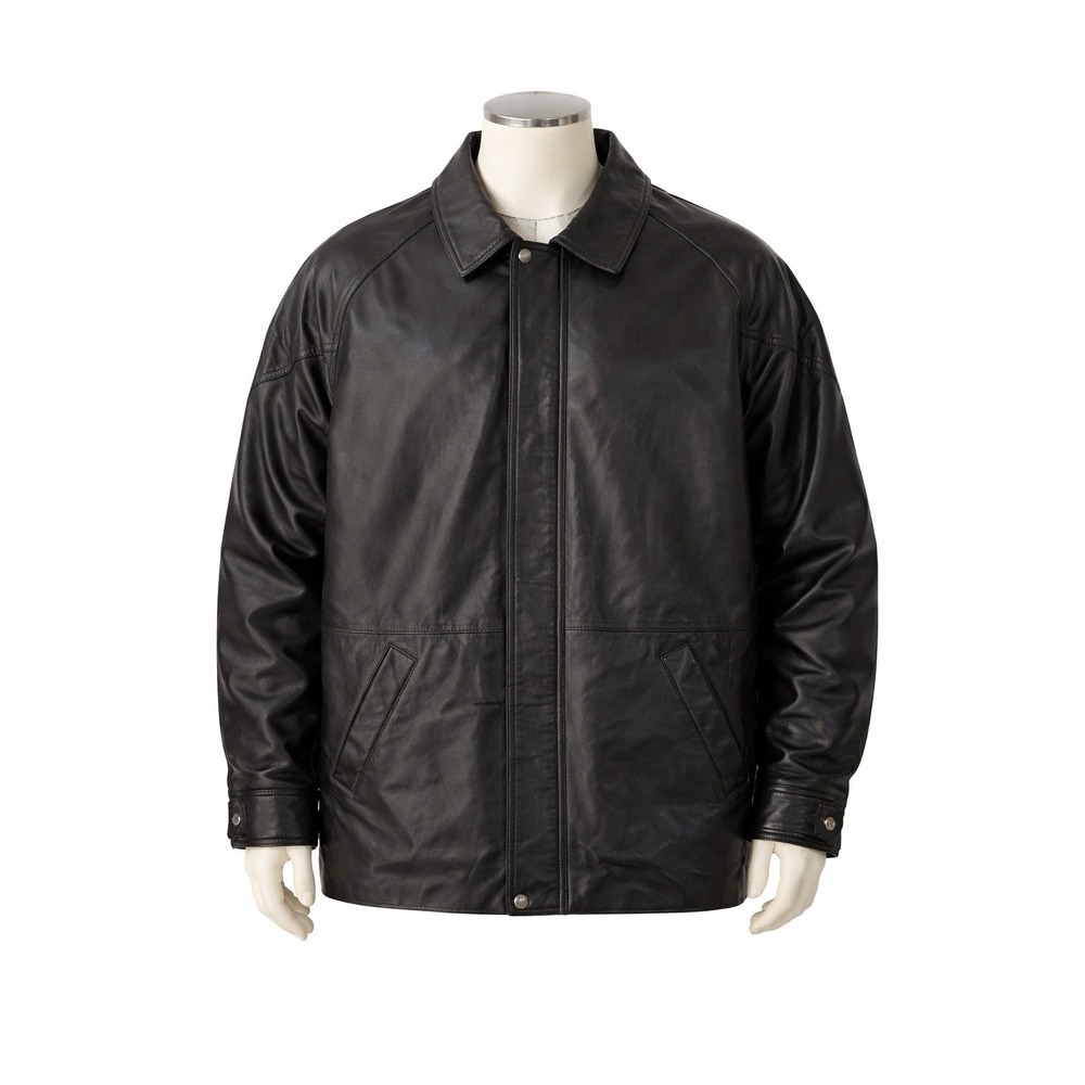 J Ferrar Men's XL  Black Lambskin Leather Jacket Zip Pockets Lined Soft *Read*